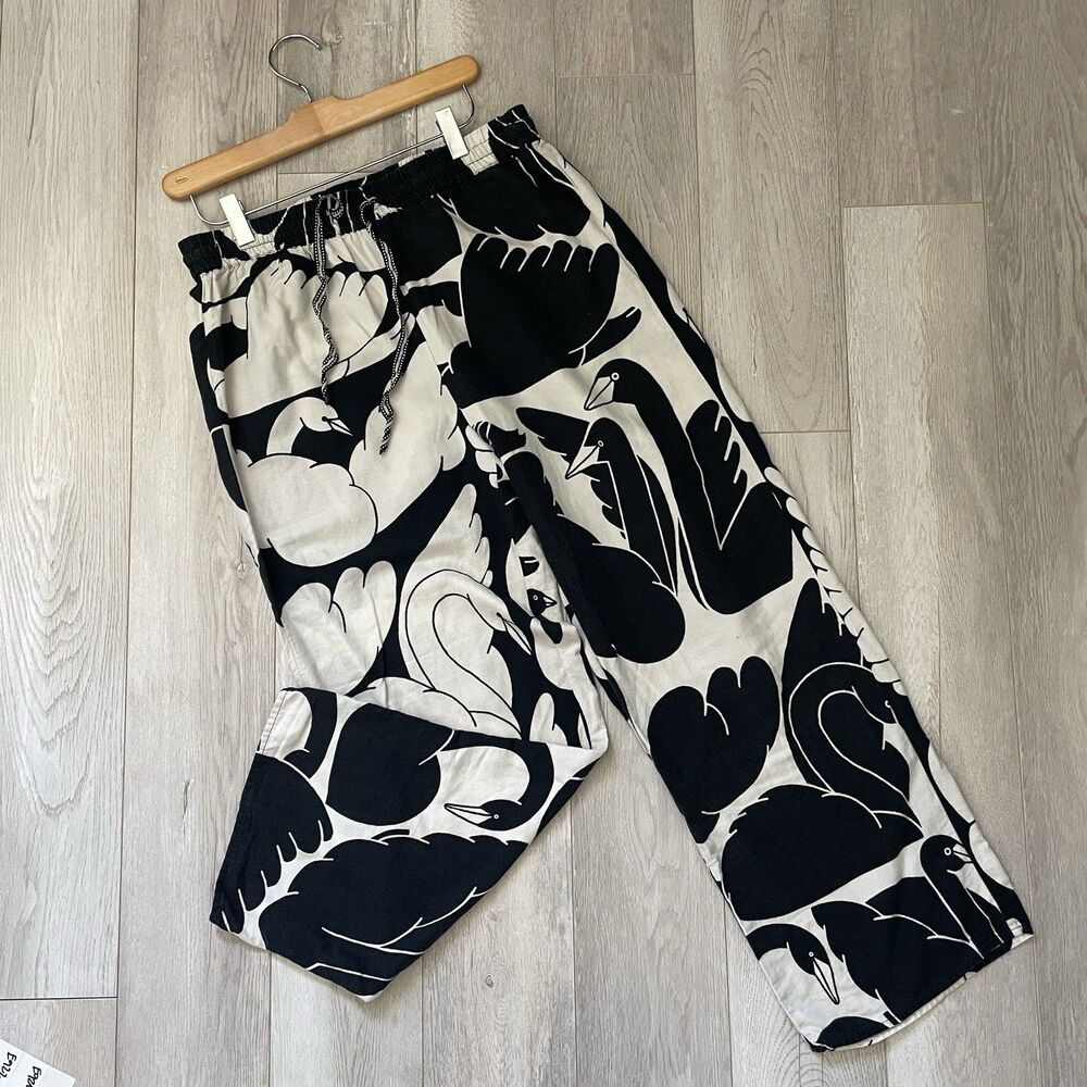 Anthropologie Cecilia Pettersson Swan Print Pajama Pants (small) contemporary